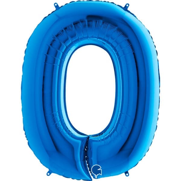 Folienballon Zahl "0" in Blau, ca. 100 cm